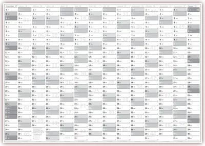 Produktbild von XL Wandkalender DIN A1 2026 (grau2) große Tageskästchen (Kalender werden gerollt versendet)