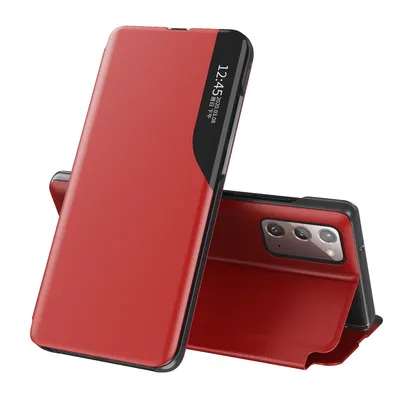 Obrázek produktu pro Pouzdro pro Galaxy Note 20, Smart View Okénko Flip StojánekPolyuretanKožené Ochranné Pouzdro pro Samsung Galaxy Note 20 červené