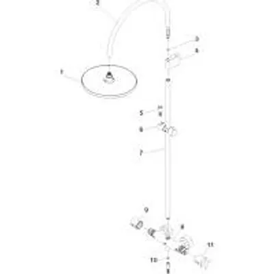 Produktbild von DORNBRACHT 34460892-42 Showerpipe mit Brause-Thermostat TARA
