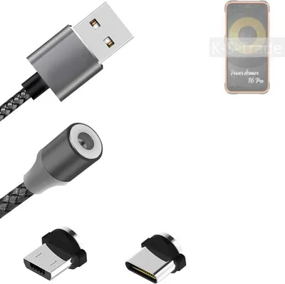 Produktbild von K-S-Trade Hochwertiges Magnet-Lade-kabel Sync-Kabel Daten-Kabel kompatibel mit Ulefone Power Armor 16 Pro mit USB-Typ-C-Anschluss und