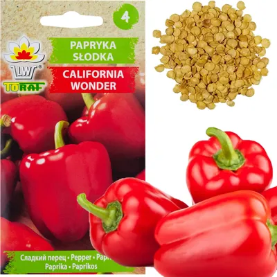 Zdjęcie produktu dla W1135 Papryka Nasiona Papryki California Wonder Czerwona Słodka  Sałatkowa 0,5G