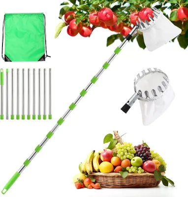 Produktbild von 4,2M Obstpflücker mit Teleskopstiel Baumwollbeutel Kirsche Apfelpflücker