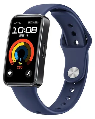 Produktbild von Für Huawei Watch Band 10 / 10 NFC Silikon Armband umgekehrte Schnalle D- Blau