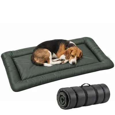 Produktbild von Wasserdichtes Hundebett – Rutschfeste Unterseite – Zusammenklappbar – Waschbar – Geeignet für mittelgroße bis große Hunde – Grün