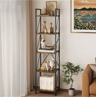 Produktbild von 5-Ebenen Bücherregal, Industrielles Standregal, Lagerregal,Regal für Wohnzimmer, 40x30x158cm