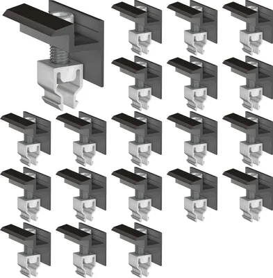 Produktbild von 20x Endklemme Klickfix schwarz 30-40mm Solarmodul Halterung Modulklemme Solar Modul Klemme Befestigung Halterung PV Montage Panel Aluminium Profil