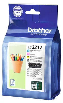Produktbild von Brother LC3217VAL, Schwarz, Cyan, Magenta, Gelb, 4 Stück(e), 550 Seiten, 550 Seiten, Multipack