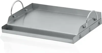 Obrázek produktu pro Nerezová grilovací deska | 51 x 32 cm | Grilovací plát pro grily Weber | obdélníková, univerzální | Grilovací deska vhodná pro grily na dřevěné uhlí i na plyn