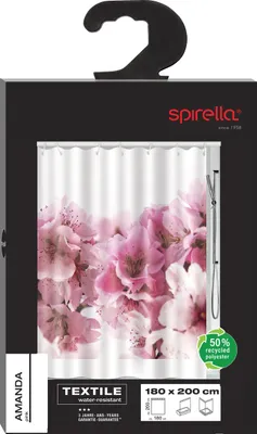 Obrázek produktu pro Spirella 10.15174, Vzorovaný, Polyester, Růžová, Praní v pračce, 40 °C, 1800 mm