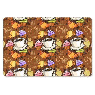 Produktbild von MuchoWow® Schreibtischunterlage Kaffee - Croissant - Frühstück 60x40 cm - XXL Mauspad - Großes Mauspad