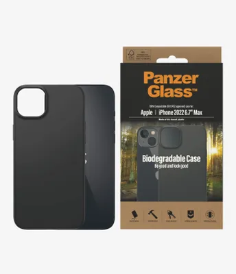 Produktbild von PanzerGlass Biodegradable, Cover, Apple, 17 cm (6.7"), Schwarz