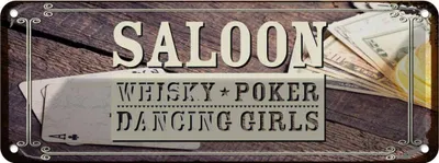 Produktbild von vianmo Blechschild 10x27 cm Saloon Whisky Poker Dancing