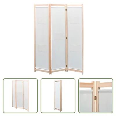Produktbild von The Living Store 3-teiliger Raumteiler Creme 120 x 170 x 4 cm Stoff