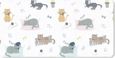 Produktbild von MuchoWow® Mauspad Mousepad Katzen - Haustiere - Muster 60x30 cm - Mousepads - Maus Mat - Pad - Mausunterlage - Nachhaltig