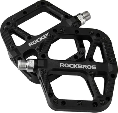 Zdjęcie produktu dla ROCKBROS Fahrradpedale Nylon Composite Flatpedale 9/16 Pedały do rowerów górskich 3 łożyska Schwarz