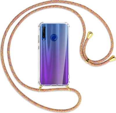 Produktbild von Handykette Backcover-Schutzhülle mit Band (Metall goldfarben) für Honor 20 Lite / 20e - Rainbow
