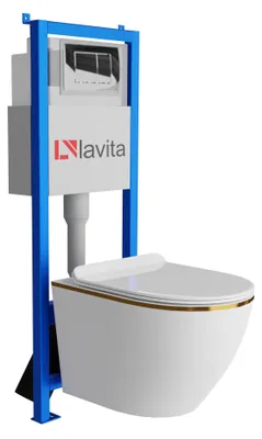 Produktbild von LAVITA WC-Set SOFI SLIM GOLD LINE LAV 101 LAV 200.1.2 spülrandlos Chrom