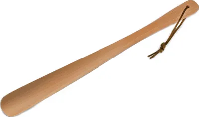 Produktbild von Schuhlöffel, geölt, mit Lederband aus Holz 37 cm