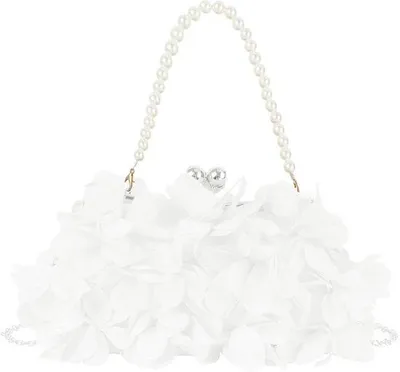 Produktbild von Seiden Abendtasche für Frauen mit Perlen-Griffketten für Hochzeit, Prom und Party