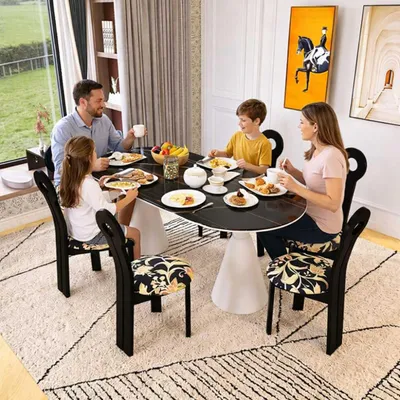 Obrázek produktu pro Jídelna – elegantní sada jídelního stolu se 6 židlemi, nábytek v moderním designu