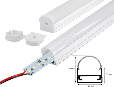 Produktbild von 1m LED Alu Profil Schiene Unterbauleuchte LED Alu Strip Warmweiß (Profil K)