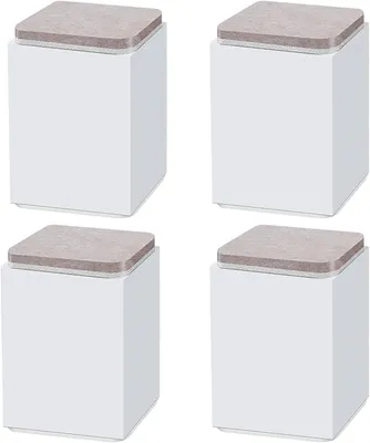 Produktbild von quadratische Möbelfüße aus Kohlenstoffstahl, 6×6 cm, Höhe 5/10 cm, schwarz/weiß/braun