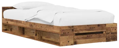 Image de vidaXL Sommier avec rangement en bois recyclé 80 x 200 cm, aggloméré