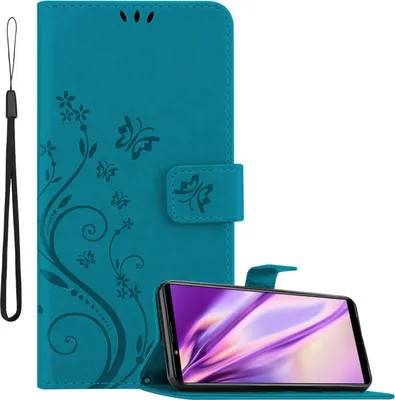 Produktbild von Cadorabo Hülle für Sony Xperia PRO-I Schutz Hülle in Blau Schutzhülle Handy Hülle Etui Case Blumen Flower