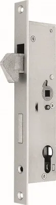 A close-up, studio shot of a door lock mechanism.