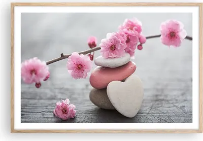 Produktbild von Gerahmtes Poster - Rahmen in heller Eiche - Yoga weiblich Blume Gesundheit - 91,5x61 cm - Wand Bild - Wanddeko - Wandbilder - Wandposter - Bilderrahmen - Bilder - Kunstdruck - Wandbild P2NAA91x61-3178