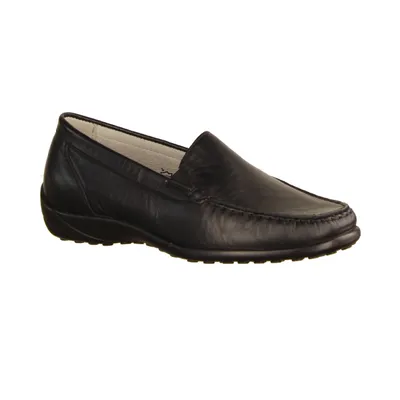 Produktbild von Waldläufer Memphis 640004-001, Damen, Slipper, Schwarz, Leder, NEU - Damenschuhe Bequemschuhe / lose Einlage, Schwarz, leder, absatzhöhe: 20 mm