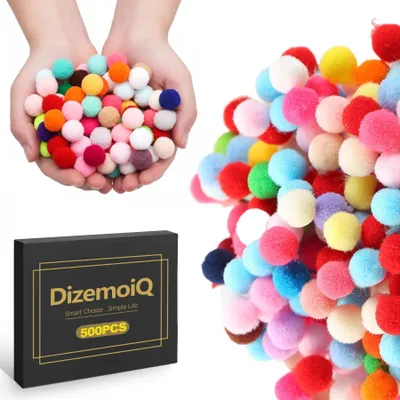 Image de Pompons colorés - 500 pièces - Pour la création et la décoration - Multicolores