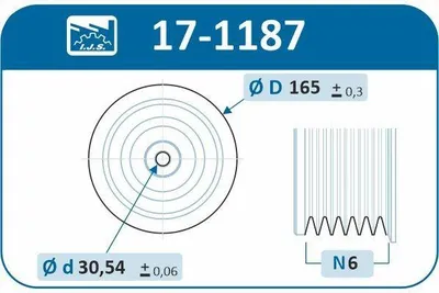 Produktbild von IJS GROUP 17-1187 Riemenscheibe Kurbelwelle für OPEL INSIGNIA Caravan 165mm