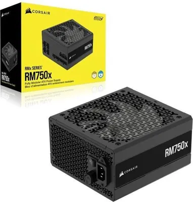 Zdjęcie produktu dla Zasilacz PC CORSAIR RM750x RMx Series, 750W, 80 PLUS Gold, ATX 3.1, W pełni modularny, Kondensatory japońskie 105°C