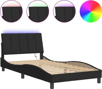 Obrázek produktu pro vidaXL Rám postele s LED bez matrace "Hanko" černý 100x200 cm sametový