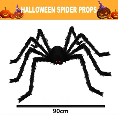 Obrázek produktu pro Obří pavouk halloween, halloweenský pavouk, strašidelná halloweenská venkovní dekorace, 90 cm, 1 kus