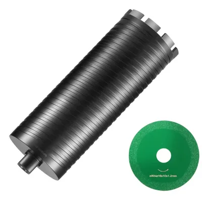 Produktbild von Kernbohrer 101,6 mm - Nass- und Trocken-Diamantkernbohrer für Ziegel und Blöcke - Betonkernbohrer mit Führungsbohrer und Sägeblatt - 241,3 mm Bohrtiefe - 5/8 Zoll-11 Innengewinde - Laserschweißen