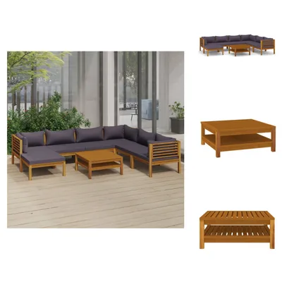 Image de vidaXL Ensemble de salon de jardin 8 pièces avec revêtement en bois massif d'acacia - Ensembles de meubles de jardin
