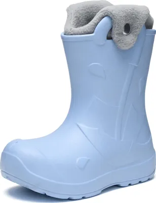 Produktbild von Ladeheid x Camminare Gummistiefel Kinder aus leichtem EVA warm gefüttert wasserdicht mit praktischem Griff und edlem Regenschirm-Relief für kalte Tage und Schnee LA-CA-21 (HellBlau, 26/27 EU)