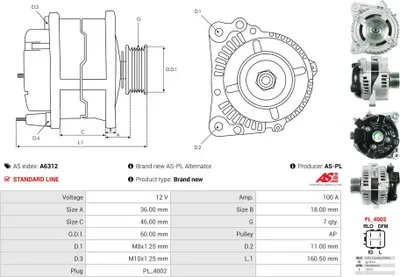 Produktbild von LICHTMASCHINE TOYOTA RAF 2.0 VVT-i 4WD