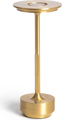 Produktbild von LED Tischlampe tragbar Metall mit wiederaufladbarem USB Akku Astrid Gold