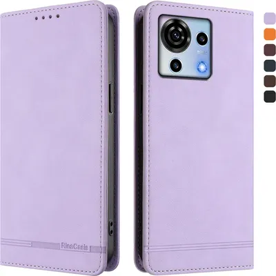 Obrázek produktu pro Pouzdro pro ZTE Blade V50 Vita, retroPolyuretankožené flip pouzdro s stojánkem a přihrádkami na karty Fialový