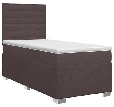 Produktbild von vidaXL Boxspringbett mit Matratze Dunkelbraun 90 x 200 cm Stoff