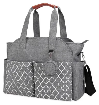 Produktbild von SONARIN Baby Wickeltasche,Multifunktionale Wasserdicht Reise Wickeltasche Umhängetasche Tragetasche Henkeltaschen mit Schnullertasche Grosse Kapazität für alle Babyzubehörteile(Grau)