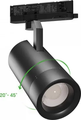 Produktbild von Spectrum LED 3-Phasen Stromschiene Strahler Pava 2 Schwarz 19-42W 1800-3200lm Neutralweiß 4000K Zoom 20°-45°
