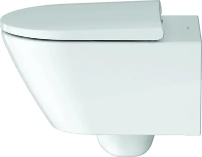 Obrázok produktu pre Duravit D-Neo nástenná splachovacia WC misa biela s okrajom, WC sedadlo s pomalým sklápacím mechanizmom, vrátane Durafix, 1 ks.