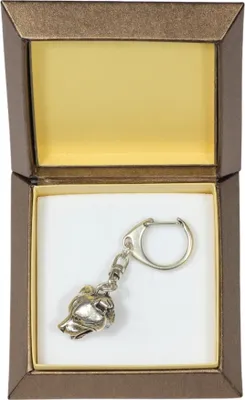 Produktbild von Staffordshire Bull Terrier, Staffordshire Bullterrier - Versilberter Schlüsselanhänger mit Hund in einer Geschenkbox, Handtaschenschmuck, Rucksackanhänger der Marke Art-Dog