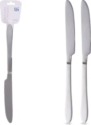 Immagine prodotto di Due coltelli da tavola in acciaio inox da 24 cm, lavabili in lavastoviglie