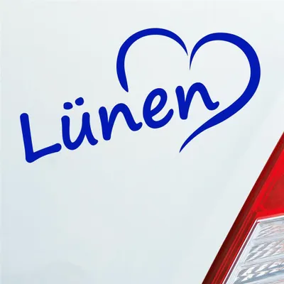 Produktbild von Auto Aufkleber Lünen Herz Stadt City Liebe Love Heimat 16x8 cm Dunkelblau Sticker Heckscheibenaufkleber