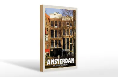 Produktbild von Holzschild Reise 20x30cm Amsterdam Niederlande Anne-Frank-Haus Deko